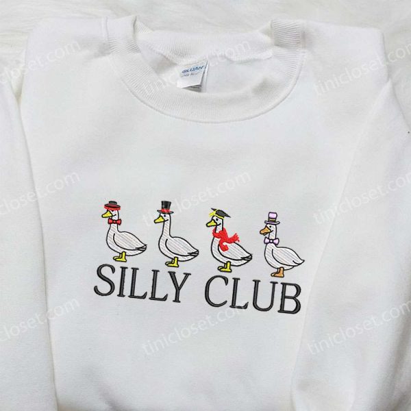 Silly Club Goose Embroidered Shirt, Animal Embroidered Shirt, Funny Embroidered Shirt - Small Gifts Great Love