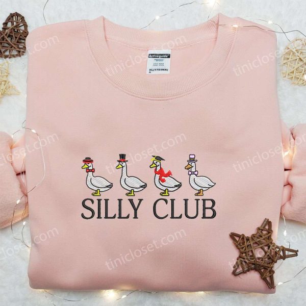 Silly Club Goose Embroidered Shirt, Animal Embroidered Shirt, Funny Embroidered Shirt - Small Gifts Great Love - Image 2
