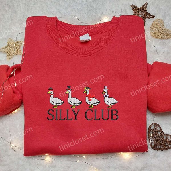 Silly Club Goose Embroidered Shirt, Animal Embroidered Shirt, Funny Embroidered Shirt - Small Gifts Great Love - Image 3