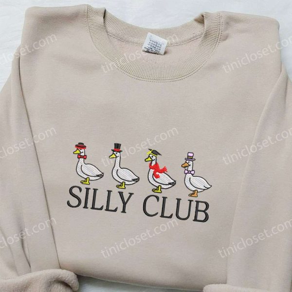 Silly Club Goose Embroidered Shirt, Animal Embroidered Shirt, Funny Embroidered Shirt - Small Gifts Great Love - Image 4