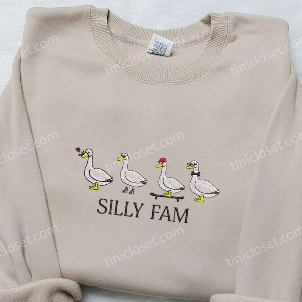 Silly Fam Goose Embroidered Shirt, Animal Embroidered Shirt, Funny Embroidered Shirt - Small Gifts Great Love - Image 4