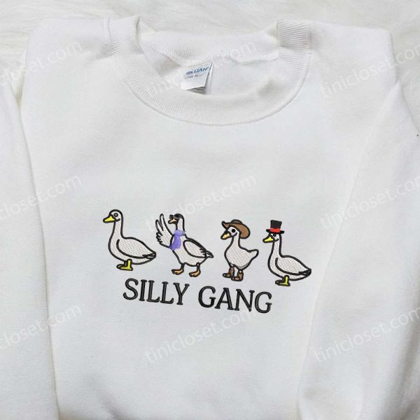 Silly Gang Goose Embroidered Shirt, Animal Embroidered Shirt, Funny Embroidered Shirt - Small Gifts Great Love