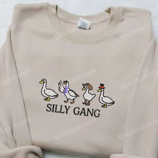 Silly Gang Goose Embroidered Shirt, Animal Embroidered Shirt, Funny Embroidered Shirt - Small Gifts Great Love - Image 4