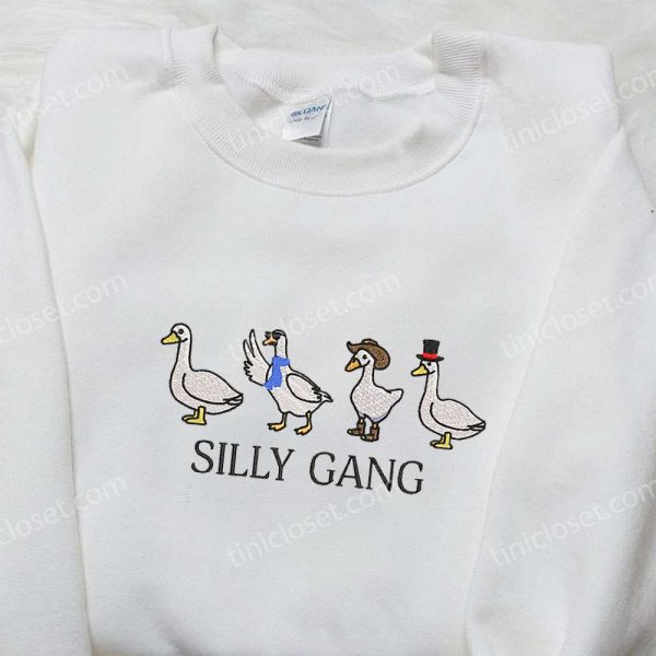 Silly Gang Goose Embroidered Shirt, Animal Embroidered Shirt, Funny Embroidered Shirt - Small Gifts Great Love