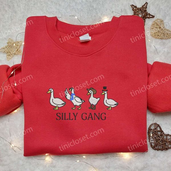 Silly Gang Goose Embroidered Shirt, Animal Embroidered Shirt, Funny Embroidered Shirt - Small Gifts Great Love - Image 3