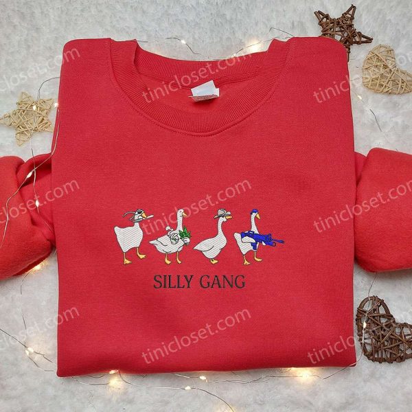 Silly Gang Goose Embroidered Shirt, Animal Embroidered Shirt, Funny Embroidered Shirt - Small Gifts Great Love - Image 3