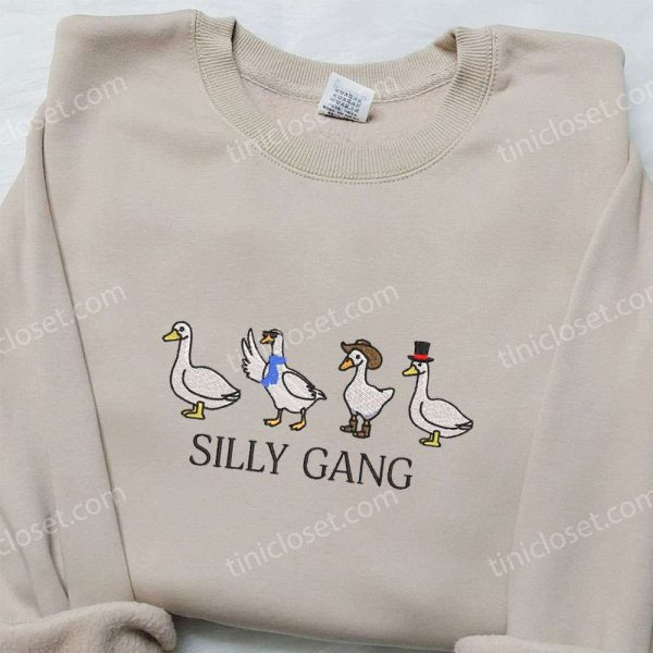 Silly Gang Goose Embroidered Shirt, Animal Embroidered Shirt, Funny Embroidered Shirt - Small Gifts Great Love - Image 4
