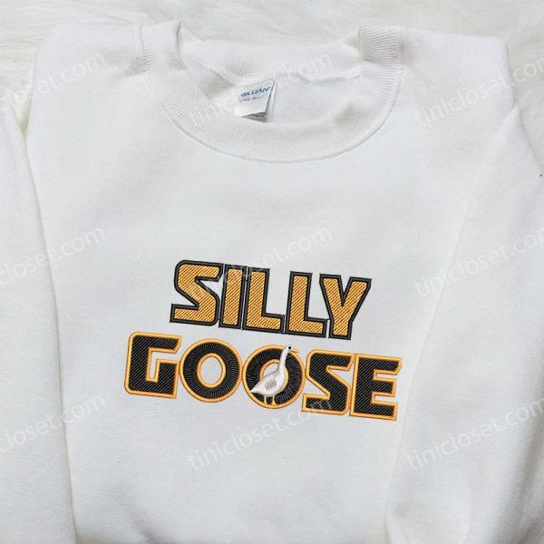 Silly Goose Embroidered Shirt, Animal Embroidered Shirt, Best Gifts for Family - Small Gifts Great Love