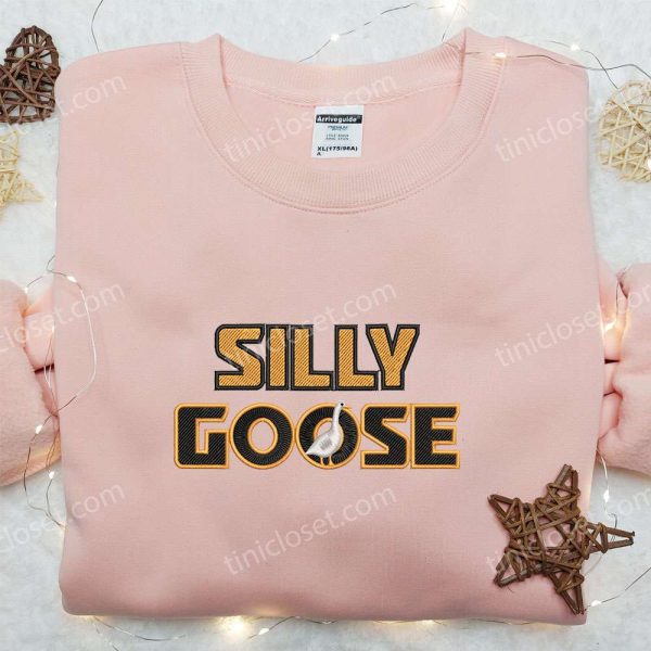 Silly Goose Embroidered Shirt, Animal Embroidered Shirt, Best Gifts for Family - Small Gifts Great Love - Image 2