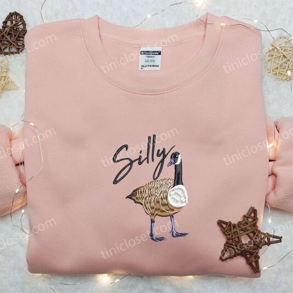 Silly Goose Embroidered Shirt, Animal Embroidered Shirt, Best Gifts for Family - Small Gifts Great Love - Image 2