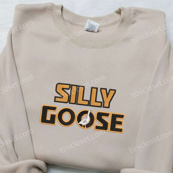Silly Goose Embroidered Shirt, Animal Embroidered Shirt, Best Gifts for Family - Small Gifts Great Love - Image 4