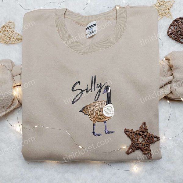Silly Goose Embroidered Shirt, Animal Embroidered Shirt, Best Gifts for Family - Small Gifts Great Love - Image 4