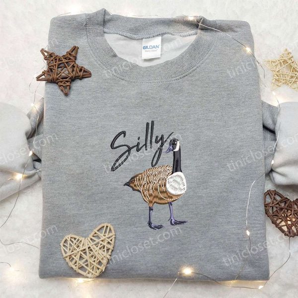 Silly Goose Embroidered Shirt, Animal Embroidered Shirt, Best Gifts for Family - Small Gifts Great Love - Image 5