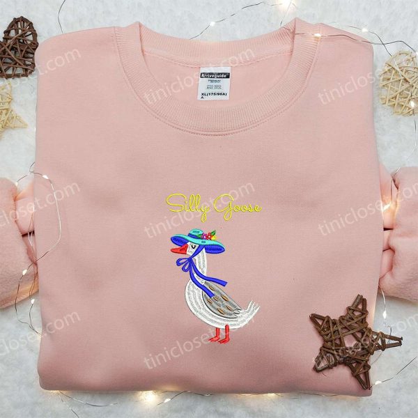 Silly Goose Embroidered Shirt, Animal Embroidered Shirt, Funny Embroidered Shirt - Small Gifts Great Love - Image 2