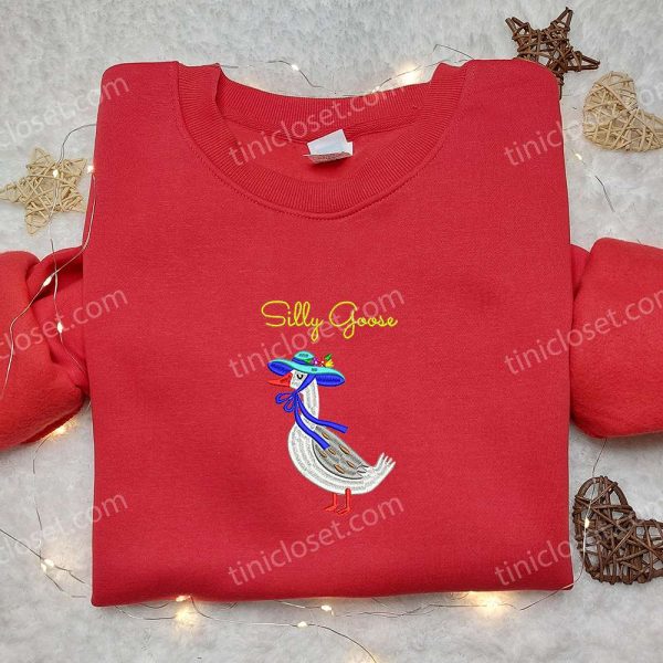 Silly Goose Embroidered Shirt, Animal Embroidered Shirt, Funny Embroidered Shirt - Small Gifts Great Love - Image 3