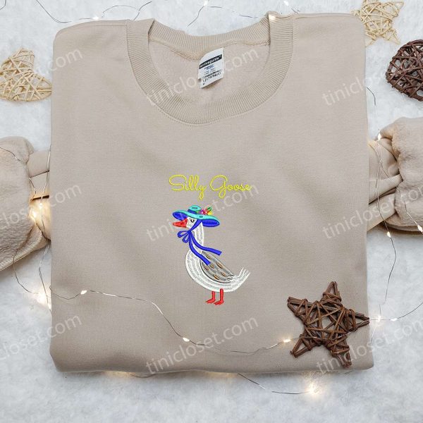 Silly Goose Embroidered Shirt, Animal Embroidered Shirt, Funny Embroidered Shirt - Small Gifts Great Love - Image 4
