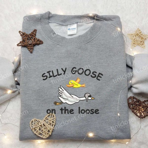 Silly Goose on the Loose Embroidered Shirt, Animal Embroidered Shirt, Cute Embroidered Shirt - Small Gifts Great Love - Image 4