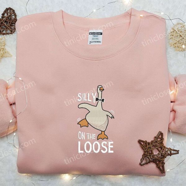 Silly Goose on the Loose Embroidered Shirt, Animal Embroidered Shirt, Funny Embroidered Shirt - Small Gifts Great Love - Image 2