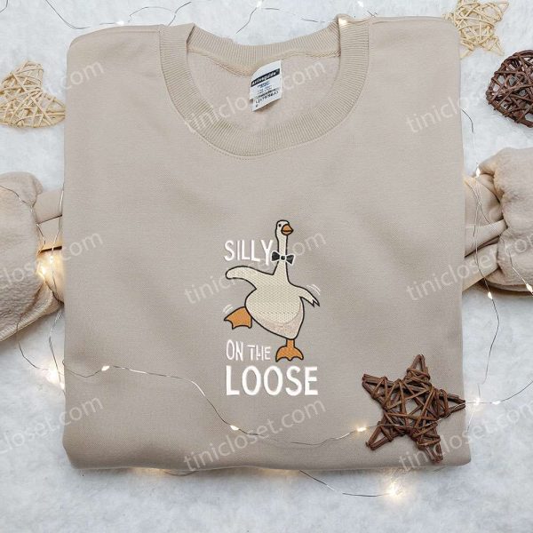 Silly Goose on the Loose Embroidered Shirt, Animal Embroidered Shirt, Funny Embroidered Shirt - Small Gifts Great Love - Image 4