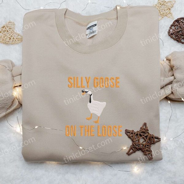 Silly Goose on the Loose Embroidered Shirt, Animal Embroidered Shirt, Funny Embroidered Shirt - Small Gifts Great Love - Image 4