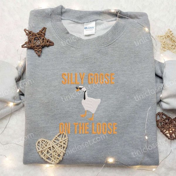 Silly Goose on the Loose Embroidered Shirt, Animal Embroidered Shirt, Funny Embroidered Shirt - Small Gifts Great Love - Image 5