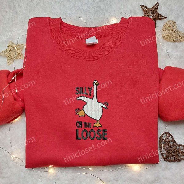 Silly Goose on the Loose University Embroidered Shirt, Animal Embroidered Shirt, Cute Embroidered Shirt - Small Gifts Great Love - Image 2
