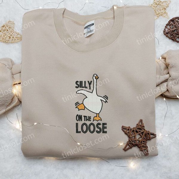 Silly Goose on the Loose University Embroidered Shirt, Animal Embroidered Shirt, Cute Embroidered Shirt - Small Gifts Great Love - Image 3