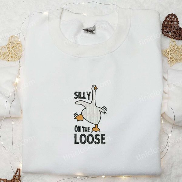 Silly Goose on the Loose University Embroidered Shirt, Animal Embroidered Shirt, Cute Embroidered Shirt - Small Gifts Great Love - Image 4