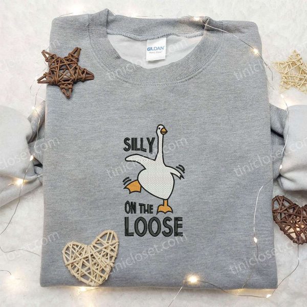 Silly Goose on the Loose University Embroidered Shirt, Animal Embroidered Shirt, Cute Embroidered Shirt - Small Gifts Great Love - Image 5