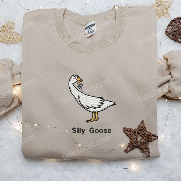 Silly Goose with Gun Embroidered Shirt, Animal Embroidered Shirt, Funny Embroidered Shirt - Small Gifts Great Love - Image 4