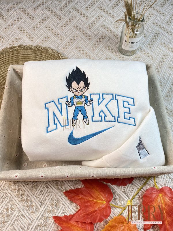 Son Goku And Vegeta Dragon Ball Nike Embroidered Sweatshirt - Image 3