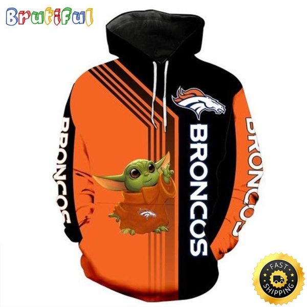 Sports Team Denver Broncos Yoda 3d Hoodie All Over Printed