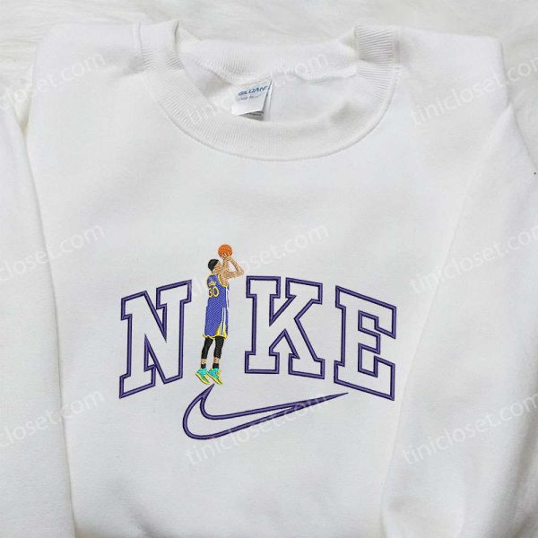 Steph Curry x Nike Embroidered Sweatshirt, Golden State Warriors NBA Sport Embroidered Shirt, Nike Inspired Embroidered Shirt - Small Gifts Great Love