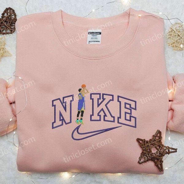 Steph Curry x Nike Embroidered Sweatshirt, Golden State Warriors NBA Sport Embroidered Shirt, Nike Inspired Embroidered Shirt - Small Gifts Great Love - Image 2