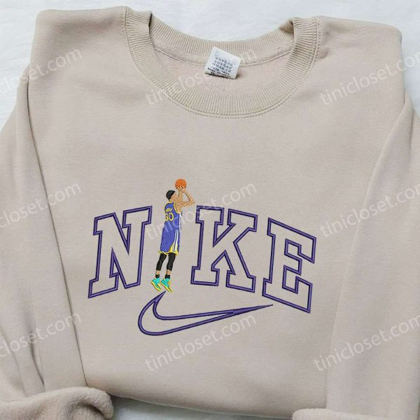 Steph Curry x Nike Embroidered Sweatshirt, Golden State Warriors NBA Sport Embroidered Shirt, Nike Inspired Embroidered Shirt - Small Gifts Great Love - Image 4