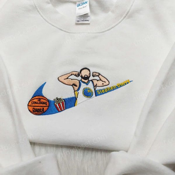 Stephen Curry Embroidery Sweatshirt, Nike Custom Embroidered Hoodie, Golden State Warriors Shirt for Fans - Small Gifts Great Love - Image 3