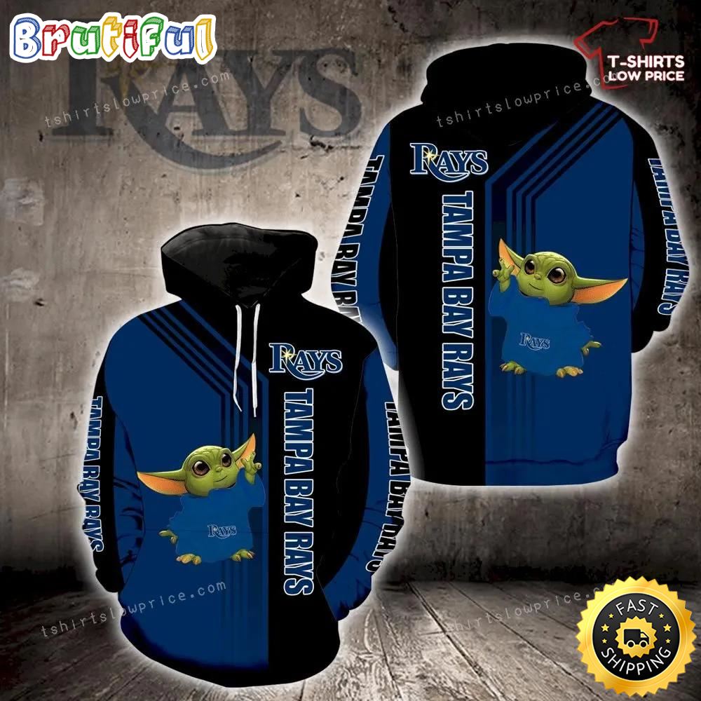 Tampa Bay Rays Baby Yoda Green Full Print 3d Hoodie And Zipper