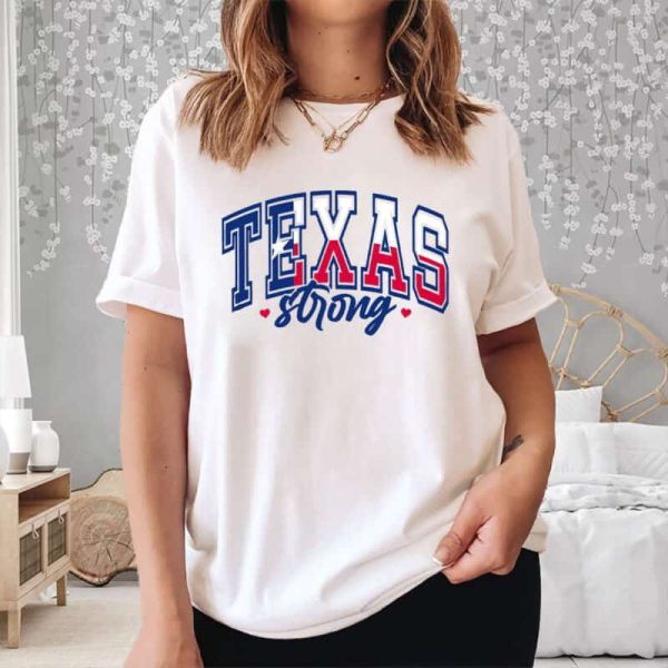 Texas Strong Bold Letter Flag T-Shirt 2025