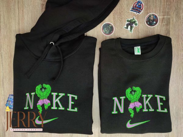 The Incredible Hulk Nike Embroidered Sweatshirt, Nike Crewneck Embroidered - Image 2