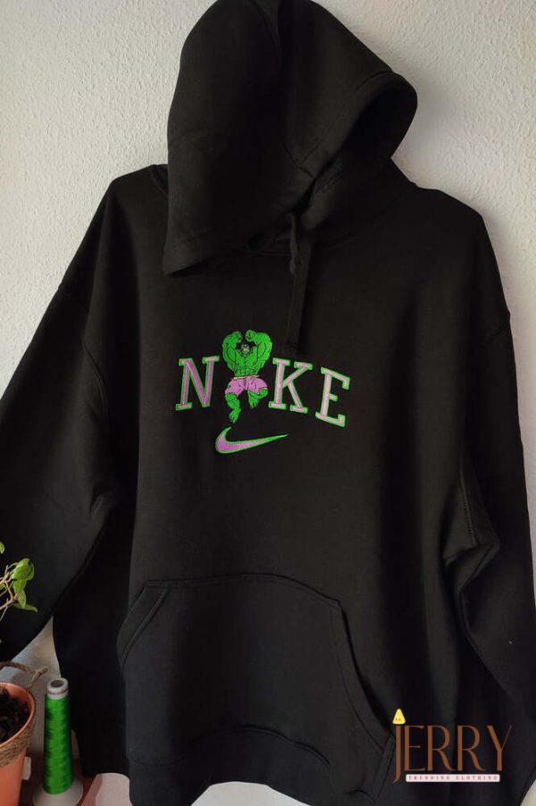 The Incredible Hulk Nike Embroidered Sweatshirt, Nike Crewneck Embroidered - Image 3