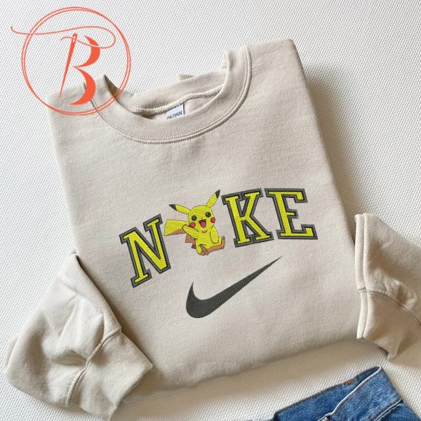 Embroidered Nike Pikachu Sweatshirt - TerraBell Designs