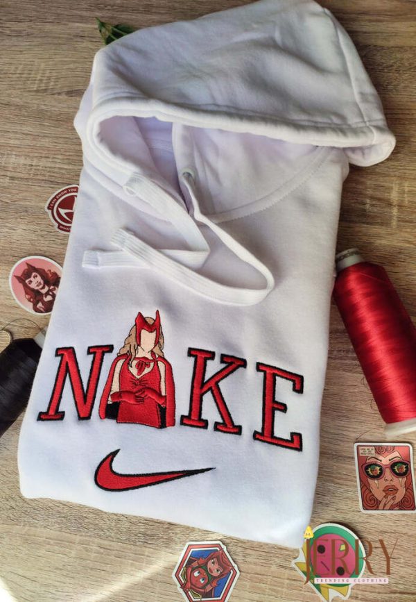 Wanda Maximoff Marvel Nike Embroidered Sweatshirt, Nike Crewneck Embroidered - Image 2