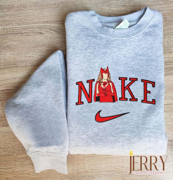 Wanda Maximoff Marvel Nike Embroidered Sweatshirt, Nike Crewneck Embroidered - Image 3