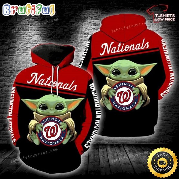 Washington Nationals Baby Yoda Full Print 3d Hoodie And Zipper Hoodie