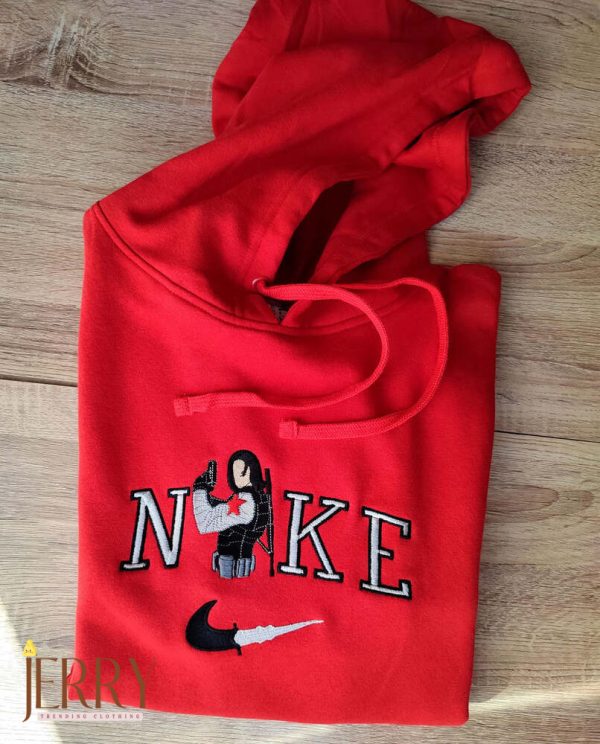 Winter Soldier Nike Crewneck Embroidered, Nike Embroidered Sweatshirt - Image 2