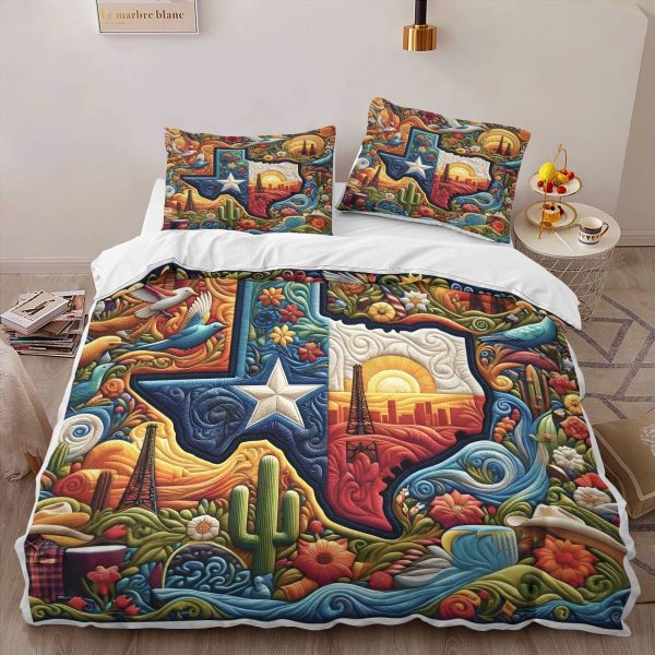 Best Texas Design Bedding Set Quilt Blanket Duvet Cover TXBQ49 - Image 2