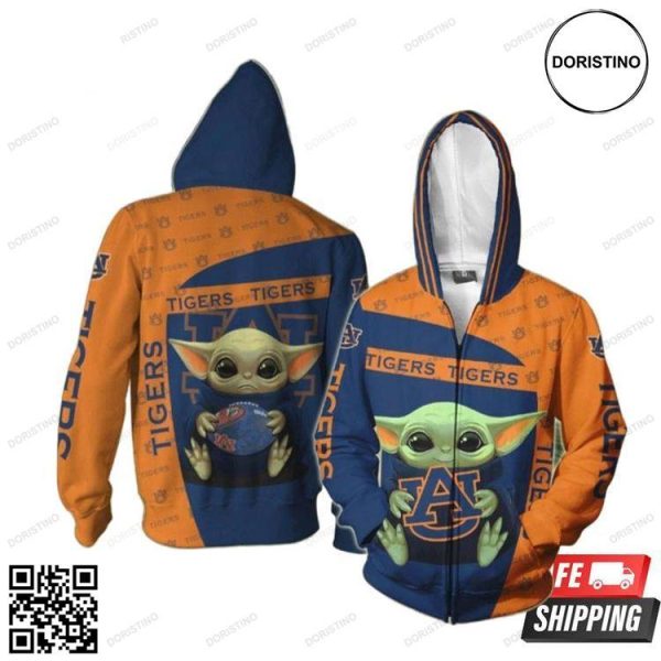 Auburn Tigers Yoda Awesome 3D Hoodie