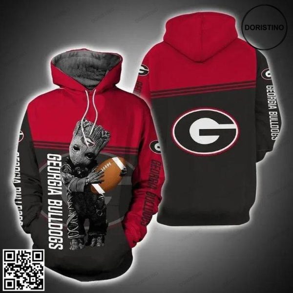 Baby Yoda Hug Ball Georgia Bulldogs Georgia Bulldogs Gift Ideas For Him All Over Print Hoodie