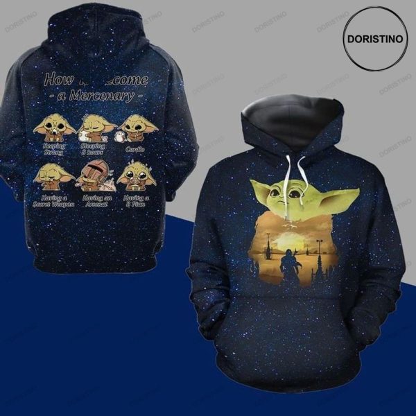 Baby Yoda Mandalorian Star Wars Awesome 3D Hoodie
