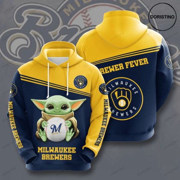 Baby Yoda Milwaukee Brewers All Over Print Hoodie